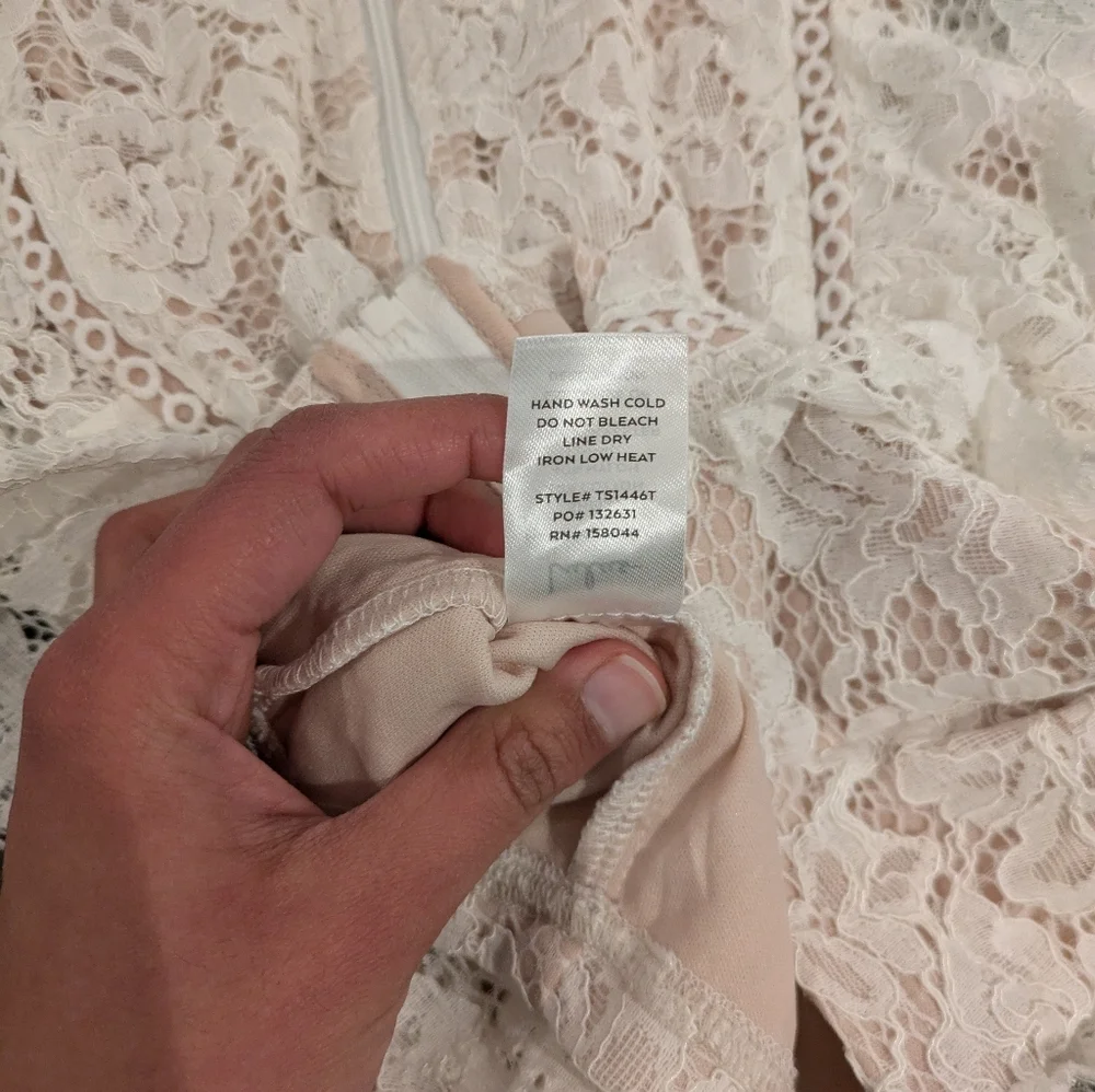 Lulus: Properly Poised Ivory Lace Ruffled Crop Top - Picture 4 of 7